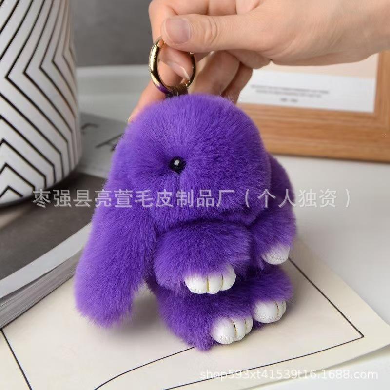 New Style 15cm Women's Rabbit Fur Keychain Bag Car Pendant Jewelry Decoration Fashionable Accessory for Bags and Gifts