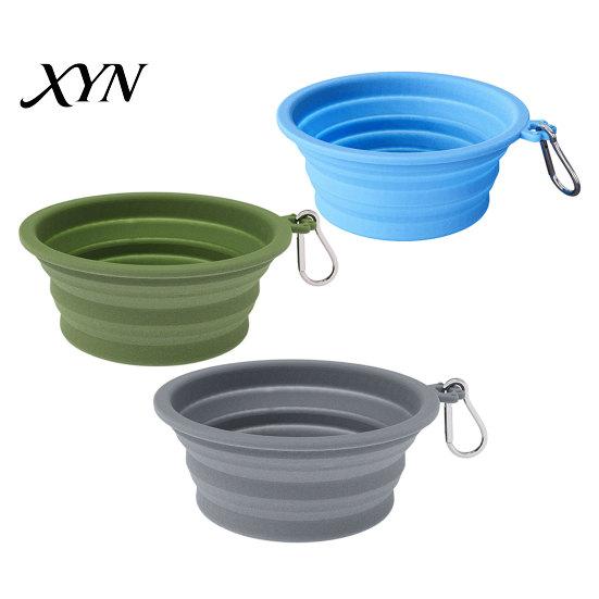 Lightweight Pet Feeder Foldable Dog Bowl, Collapsible Cat Bowl with Carabiner, Portable Silicone for Dogs Cats Travel Camping