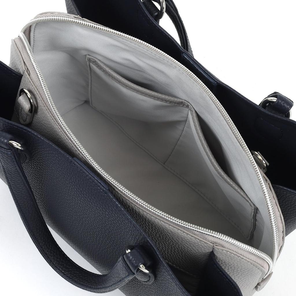 Side Gusset K Mark Handbag Dark 10801 [Kitamura] 2-Way Z-0630 Blue/Gray [Navy]