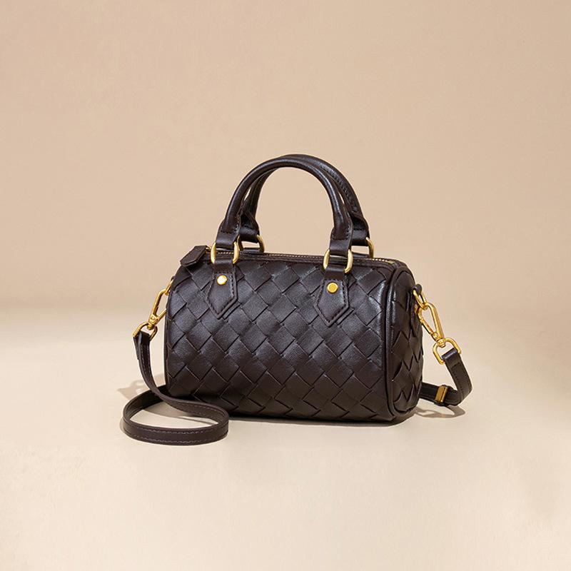 Vevd dameveske Elegant Boston-veske, Håndholdt putepose Casual skulderveske crossbody