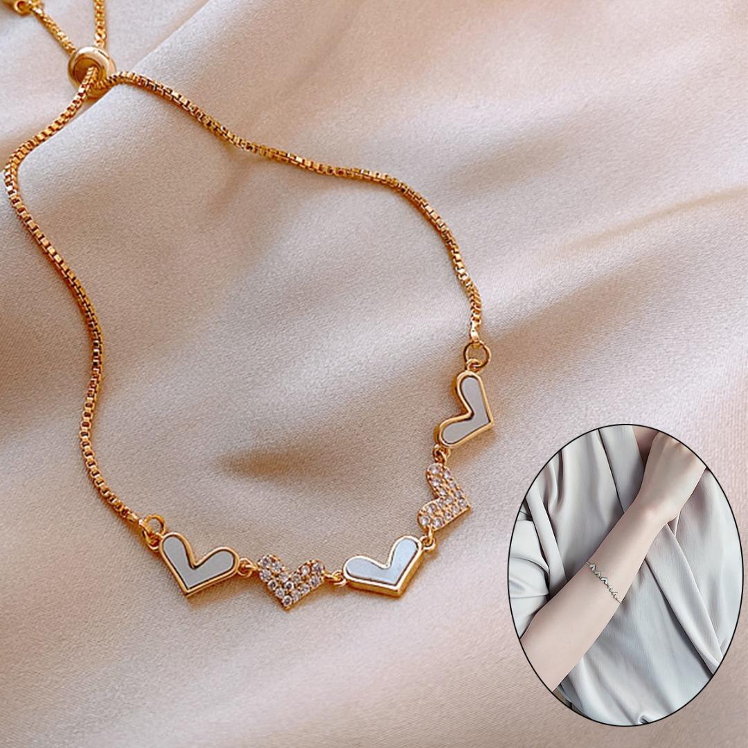 

PDTO модный браслет с кристаллами и цирконами в форме сердца, регулируемые женские ювелирные изделия, подарки