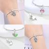 Charms Original Copper Pink Lotus Blue Iris Pendant Hearts Beads Fit Bracelet Women Jewelry Diy Fine Gift Accessory