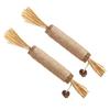 2Pcs Silvervine Sticks Cat Toys, Natural Kitten Teething Chew Toys, Sisal Wrapped Catnip Toys for Kittens & Cats, Wooden Teeth Cleaning Tool for