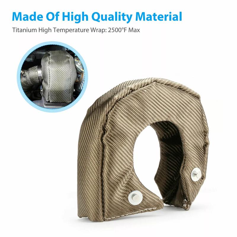 Titanium T3 Turbo Blanket Heat Shield Barrier Cover High Temp Fiber Turbocharger Thermal Wrap Heat ulation Protector