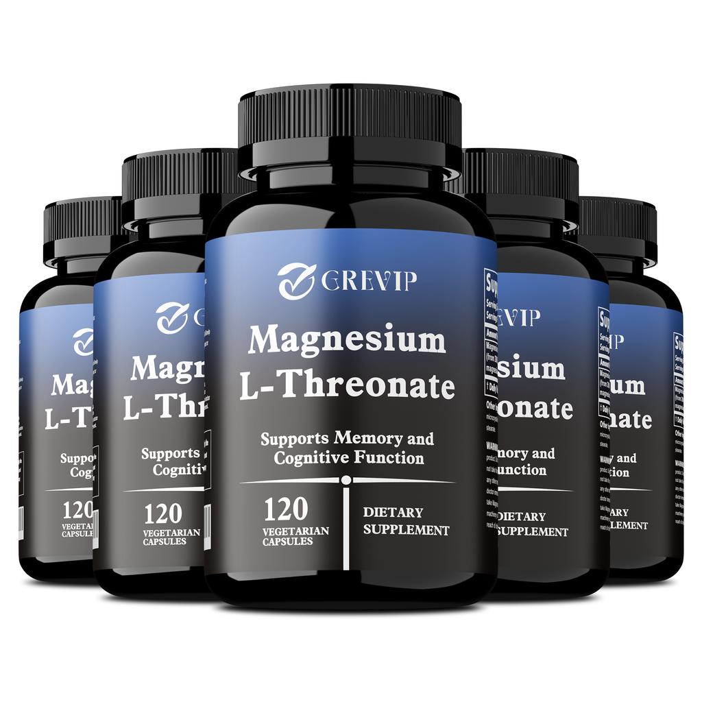 Nährkapseln mit hochdosiertem Magnesium-L-Threonat, natürlich extrahiert und leicht absorbierbar, für Erwachsene geeignet.