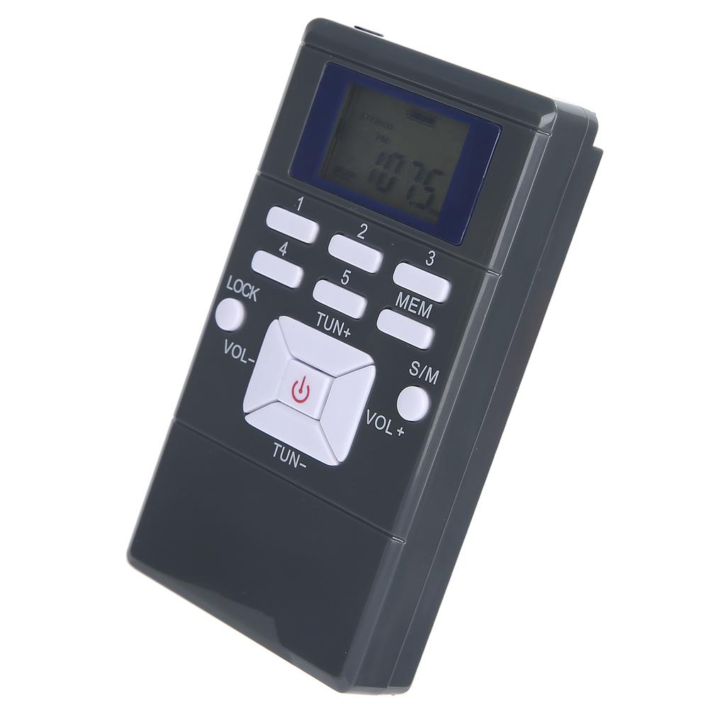 QQT102 Professional Radio Portable FM Stereo Receiver with LCD Display Earphone