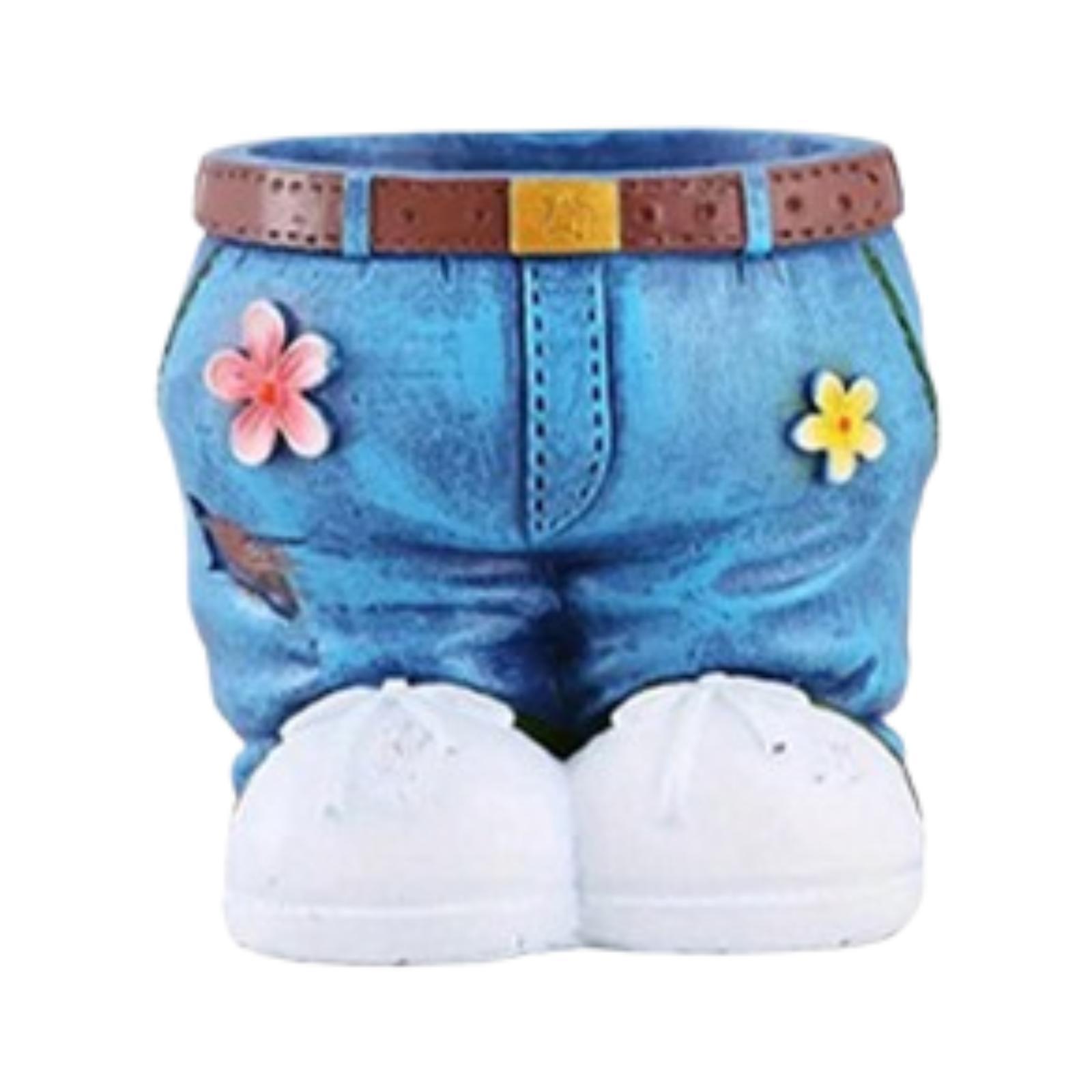 Garden Flower Pot Planter Statue Ornament Resin Cartoon Decorative Weather