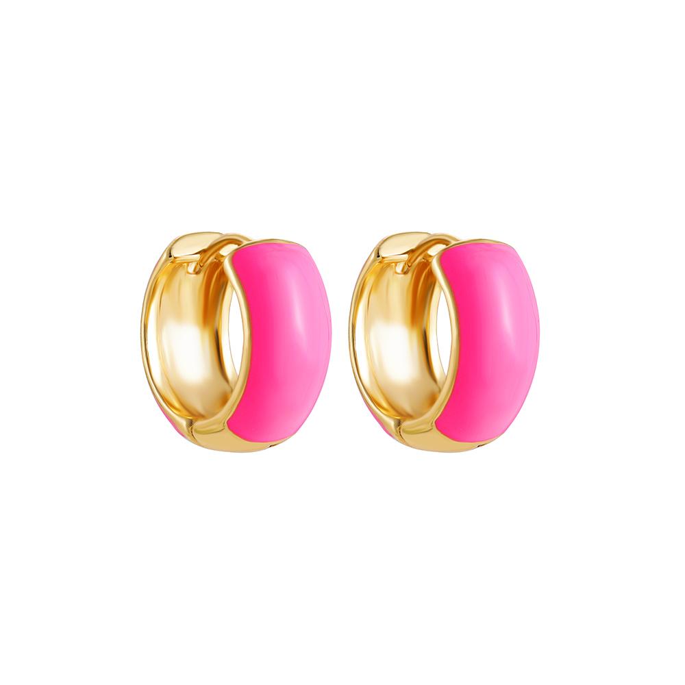 New Fashion Circle Ear Huggie Small Hoop Earrings for Women Cute Candy Color Enamel Round Heart Earrings Party Zircon