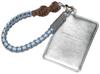 Altro Rose Silver Pass Case, IC Card Case, Commuter Pass Holder with Strap, Slim, Thin, Women's, Cute, Simple, Braided Rope Design, Perfect As a Gift