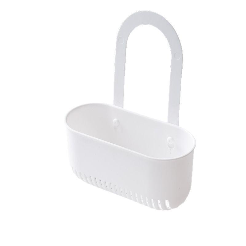 Sink Drainer Hanging Basket & Sponge Holder - No-Punch Kitchen Storage Rack