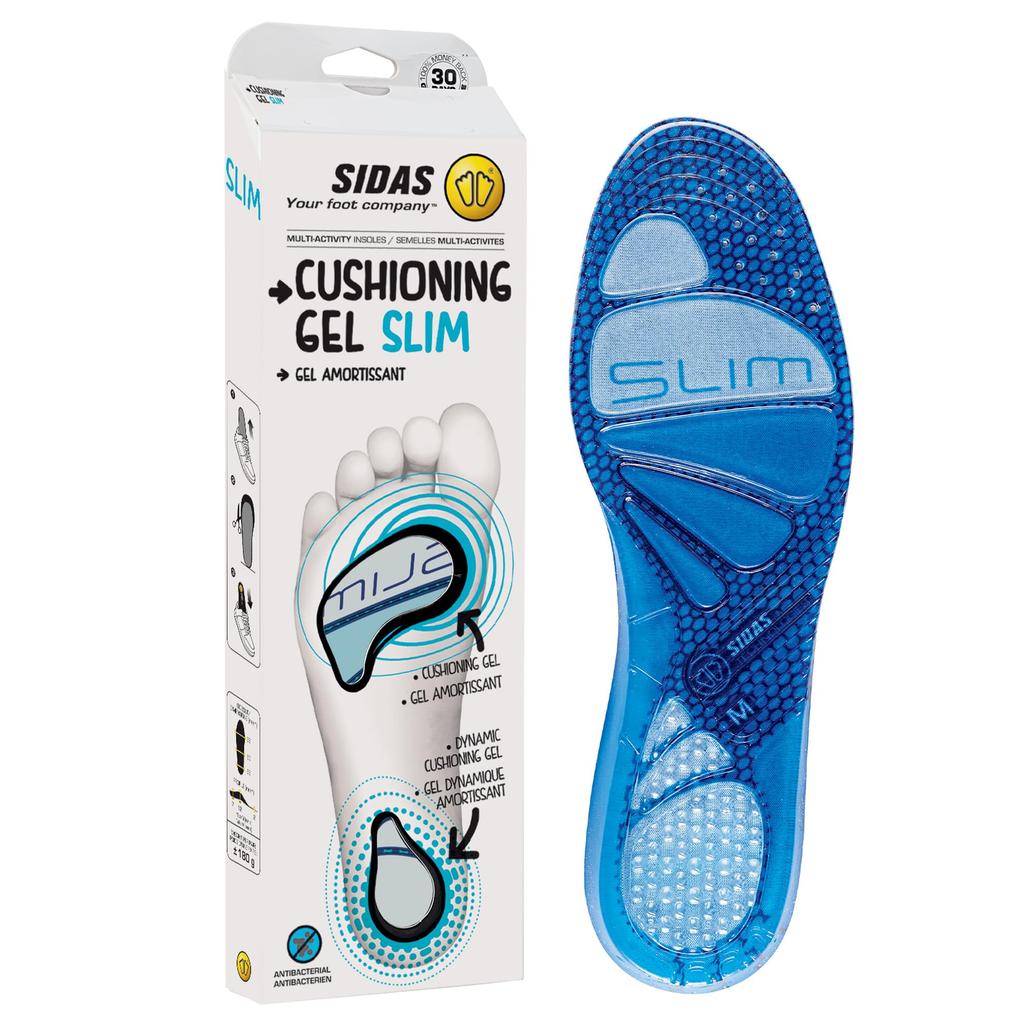 SIDAS Dämpfungsgel Slim L (27,0 cm-28,0 cm) 37862663 Essentielle Einlegesohle, Dünn, Antibakteriell, Waschbar