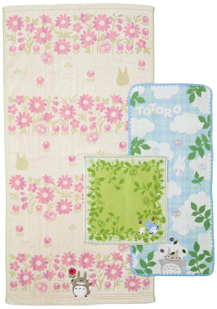 Marushin Towel My Neighbor Basking in the Sun in the Forest Hand 1 Face 1 Bath 1105043600 Gift, Ghibli, Totoro, (1 Towel, Towel, Towel), Gift, Moving,