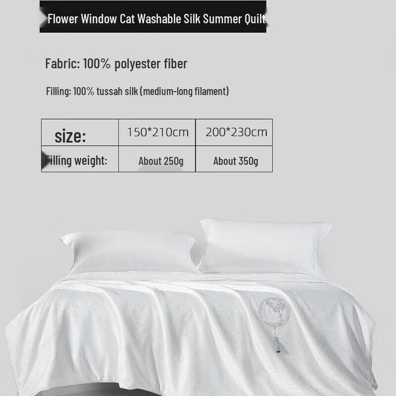 

Mercury Home Textiles Upgraded Jacquard Tussah Silk Summer Quilt