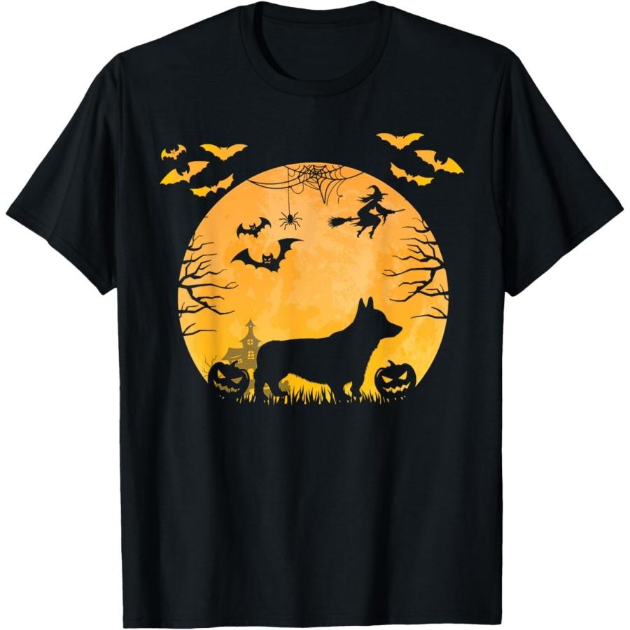 

Funny Halloween Dog tee Corgi Halloween Men Women Kids T-Shirt XXXXXL чёрный