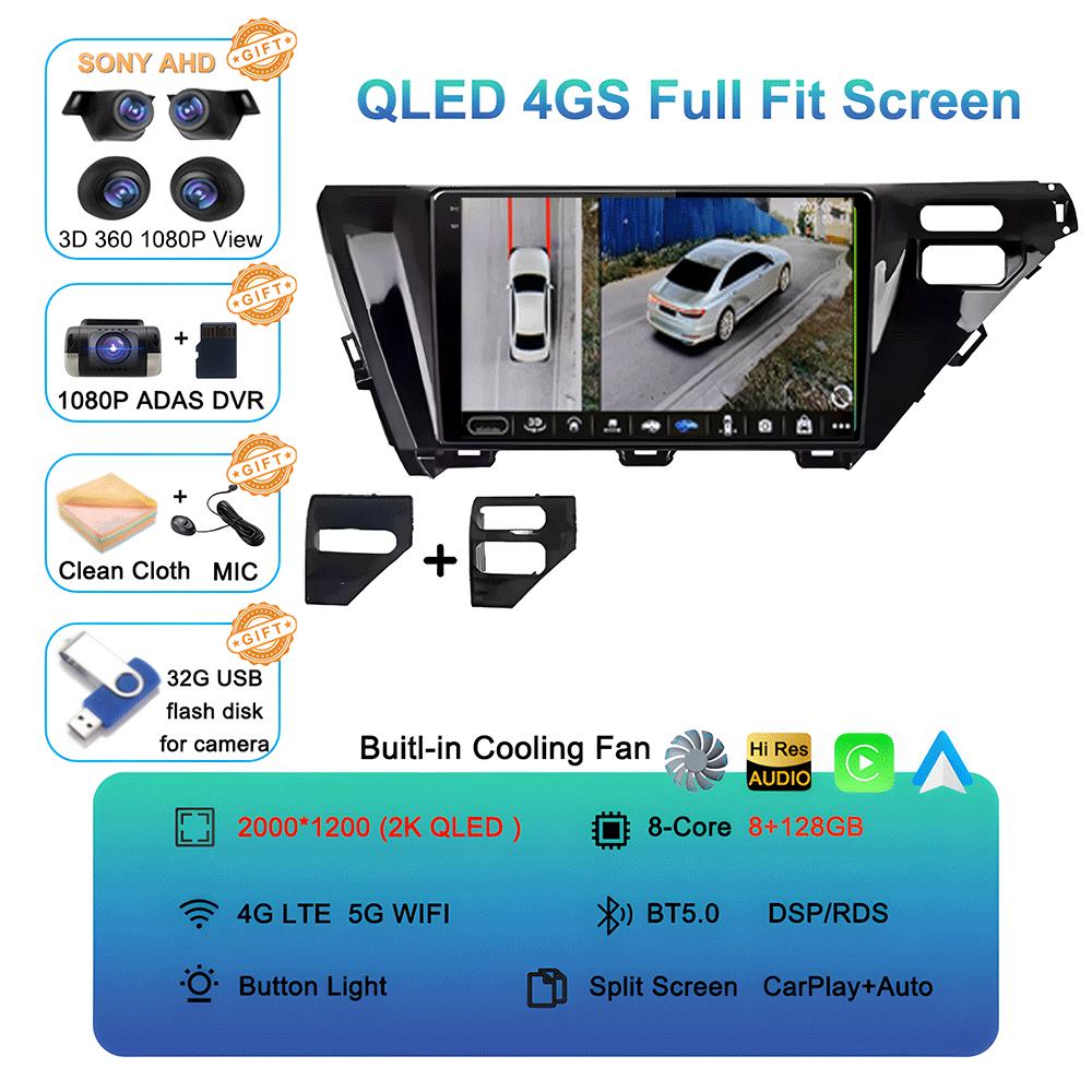 For Toyota Camry 8 XV 70 2017 2018 2019 2020 Android 14 Car Stereo Radio Navigation GPS Multimedia Player Headunit