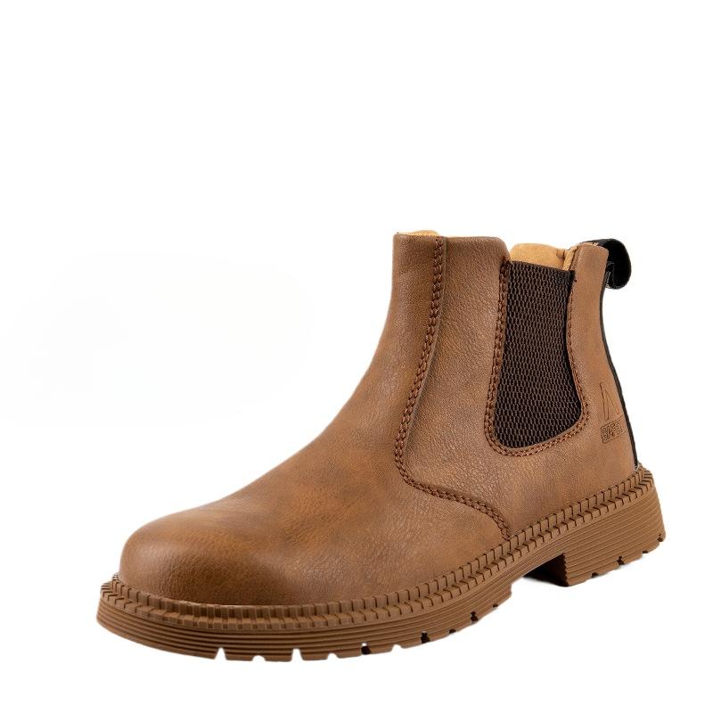 Labor Protection Shoes Embossed Cowhide Breathable Anti-smash and Puncture-proof Labor Protection Shoes Safety Protective Work Shoes