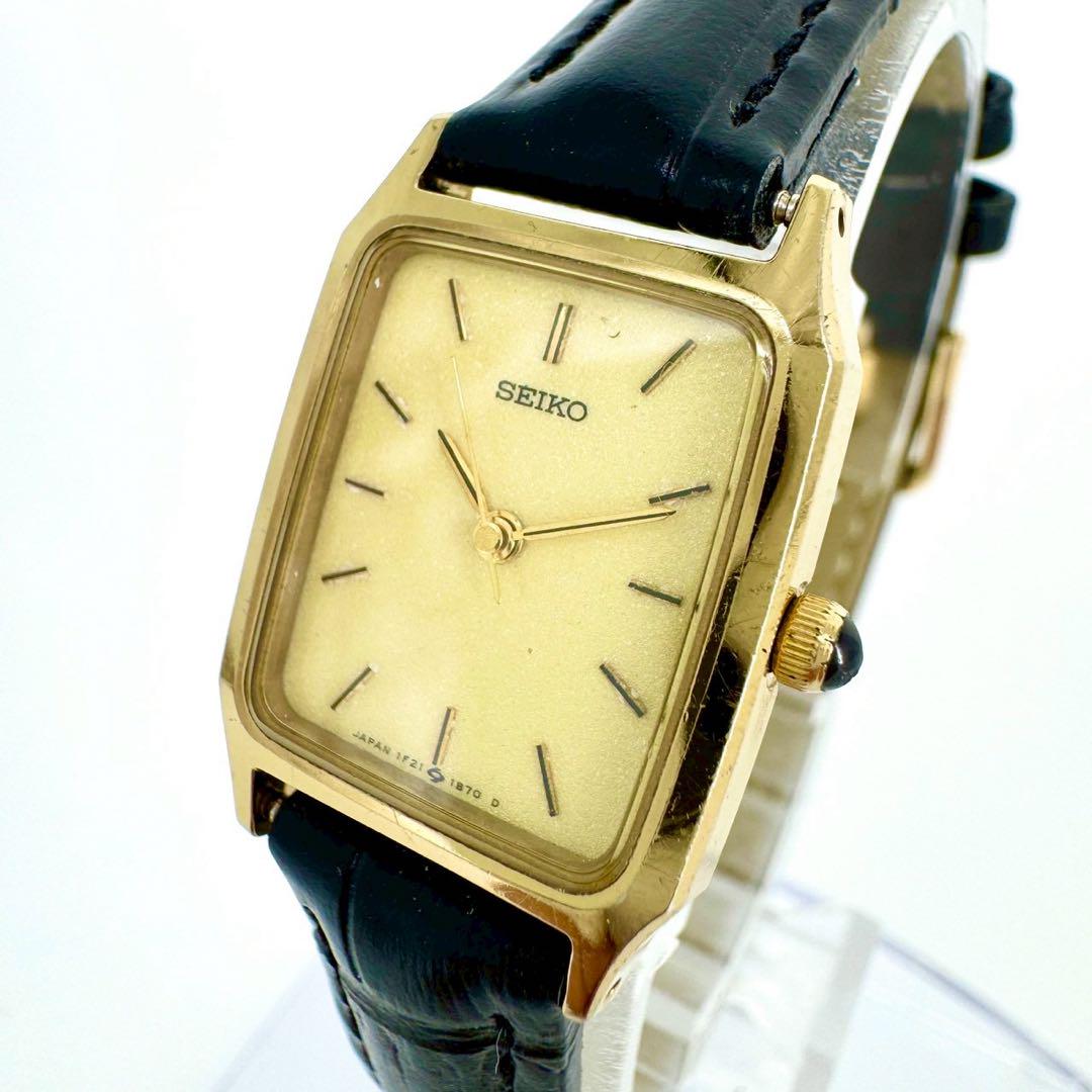 

[USED] Battery SEIKO Gold 1F21-5A60 Square Watch