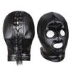Slave Bdsm Bondage Head Mask PU Leather Hood SM Role Playing Game Erotic Party Mask Fetish Open Mouth and Eye Gimp Adult Sex Toy