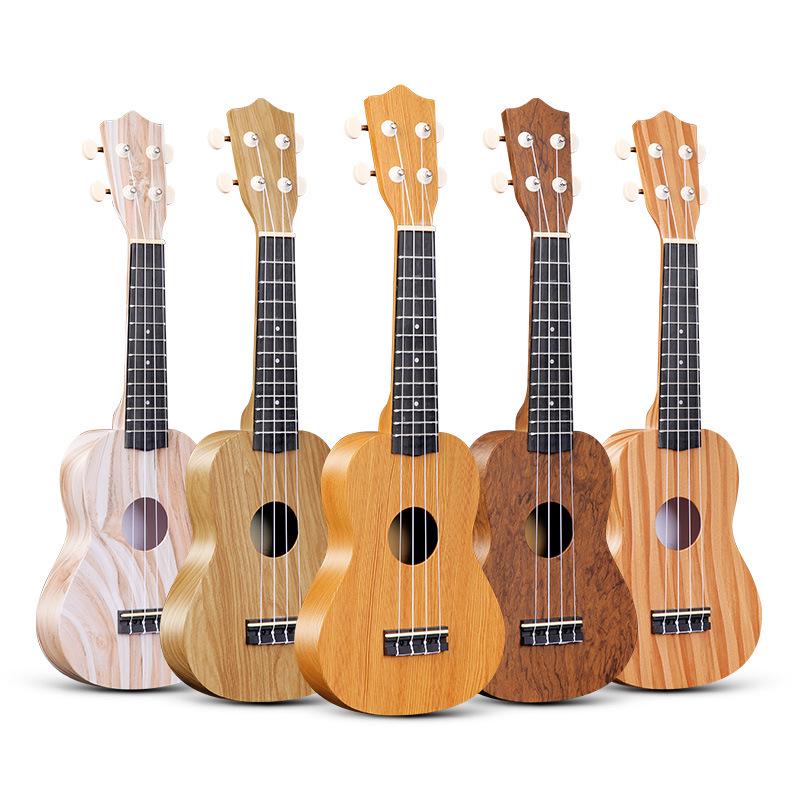21-inch Wood Grain ABS Fiber Beginner Ukulele - Four-String Musical Instrument