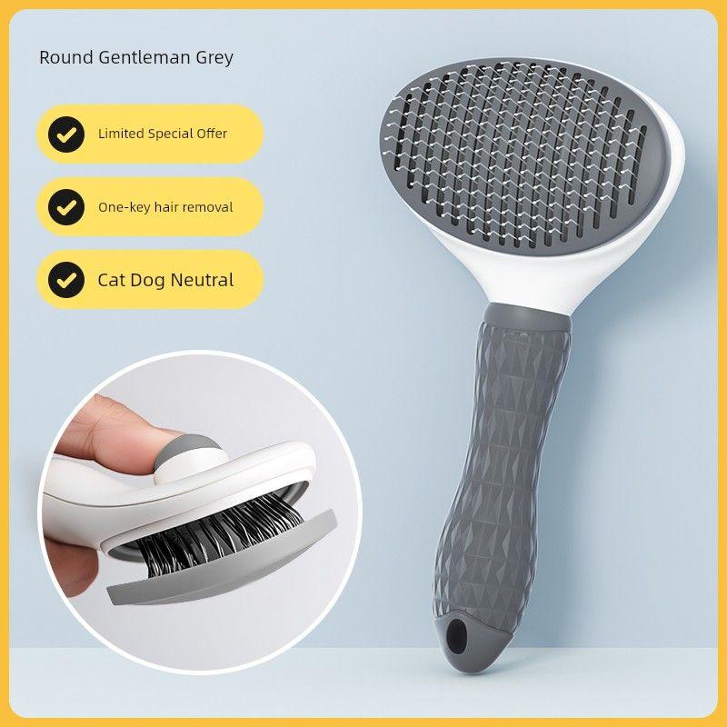 

Dog Comb Cat Comb Hair Comb Needle Comb Knot Untying Comb Special Comb Handy Gadget Cat Dog Fur Cleaner Pet Supplies Gentleman gray Diamond sense handle