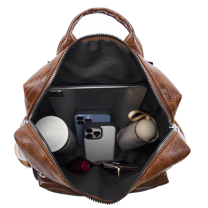 Women Casual Backpack PU Leather School Backpacks For Teenager Girls Travel Backpack Vintage Fashion Designer Shoulder Bags