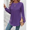 Autumn and Winter New Loose Temperament Fashionable Women's Clothing Solid Color Round Neck Long Sleeved Sweatshirt
