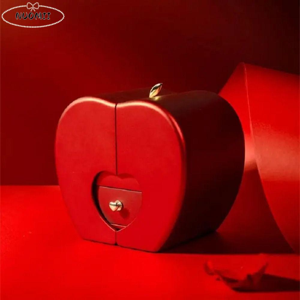 Rose Flower Jewelry Ring Box Romantic Accessories Luxury Pendant Necklace Box Jewelry Display Portable Wedding Storage Case
