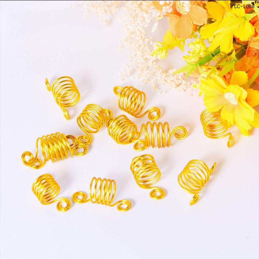 10Pcs Hair Braids Spring Hair Rings DIY Cuffs Tubes Hair Accessories Dreadlocks Beads  African