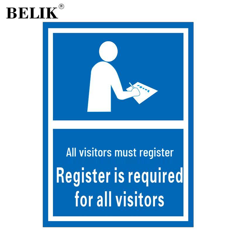 BELIK All Visitors Must Register Safety Warning Sign 30x40cm