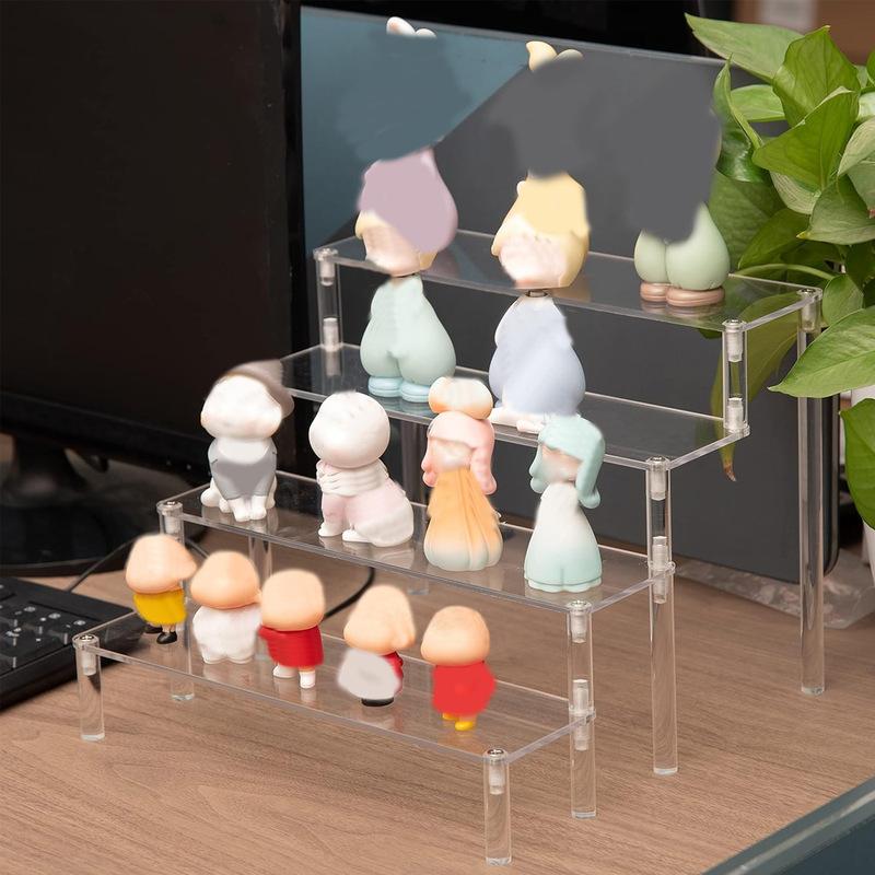 1pc,Multilayer acrylic transparent display rack, desk storage rack, suitable for cosmetics, perfume, dolls, nail polish shelf