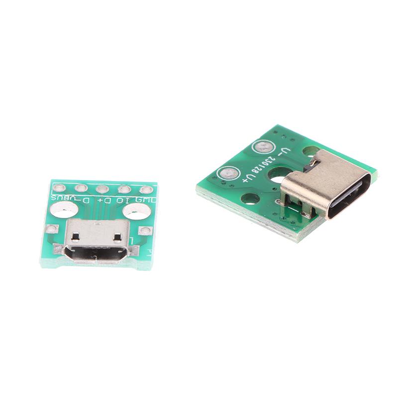 10Pcs Micro Usb Jack Android Type-C Female Connector Jack Charging Port Usb Socket Ph2.0 Screw Fixing Plate