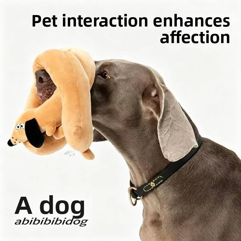 Soft Crystal Material Long Dog Plush Toy With Voice Feature For Kids