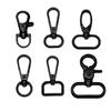 Zinc Alloy Black Dog Buckle E-coating Metal Plate Hook for Bag Strap Webbing