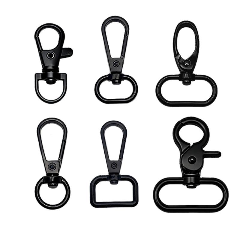 Zinc Alloy Black Dog Buckle E-coating Metal Plate Hook for Bag Strap Webbing
