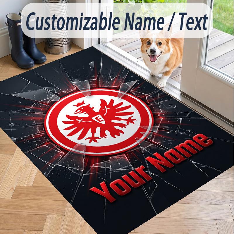 Custom Text Printed Rug Eintracht Frankfurt Non Slip Floor Carpet For Home Room Decor
