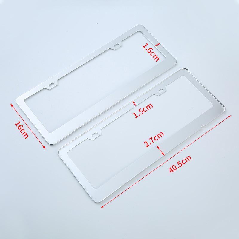 1pcs Car Number Plate License Frame Cover Aluminum Photo Frame Car Personalized Modified Stainless Steel License Plate