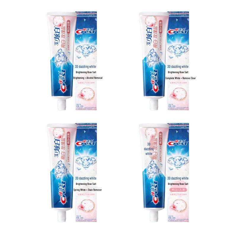

Crest 3D White Rose Salt Toothpaste 120g 4-Pack