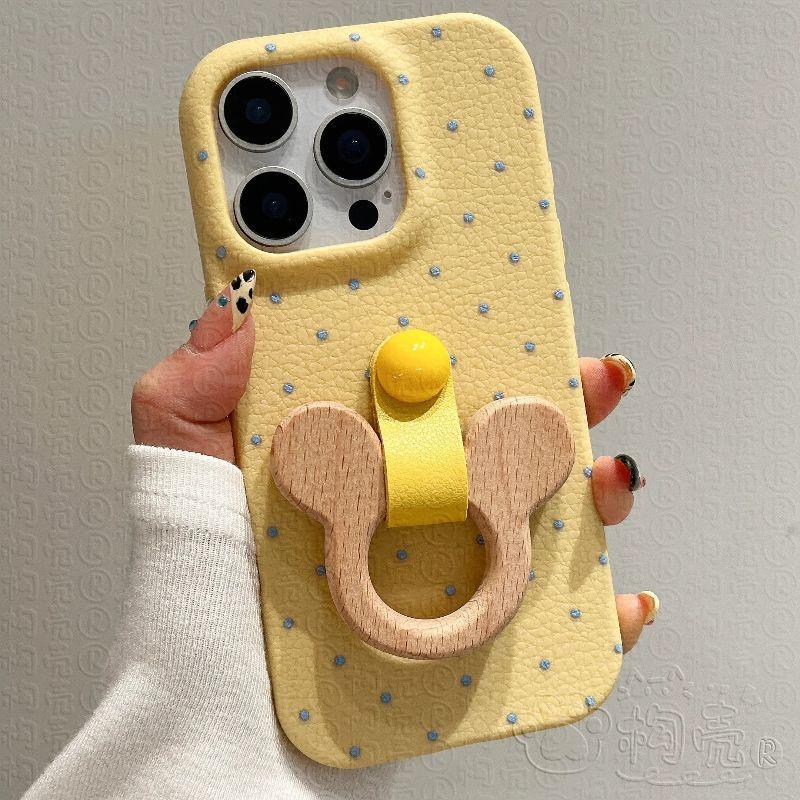 

Ring Buckle Mickey Apple 16 ProMax Phone Case IPhone 15 Pro New 13 Women 12 Soft Cover 14 Leather Pattern XR Apple 16