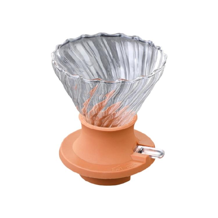 Decorative Waved Glass Coffee Filter Including Silicone Base Professional Stable Coffee Dripper for Home Use