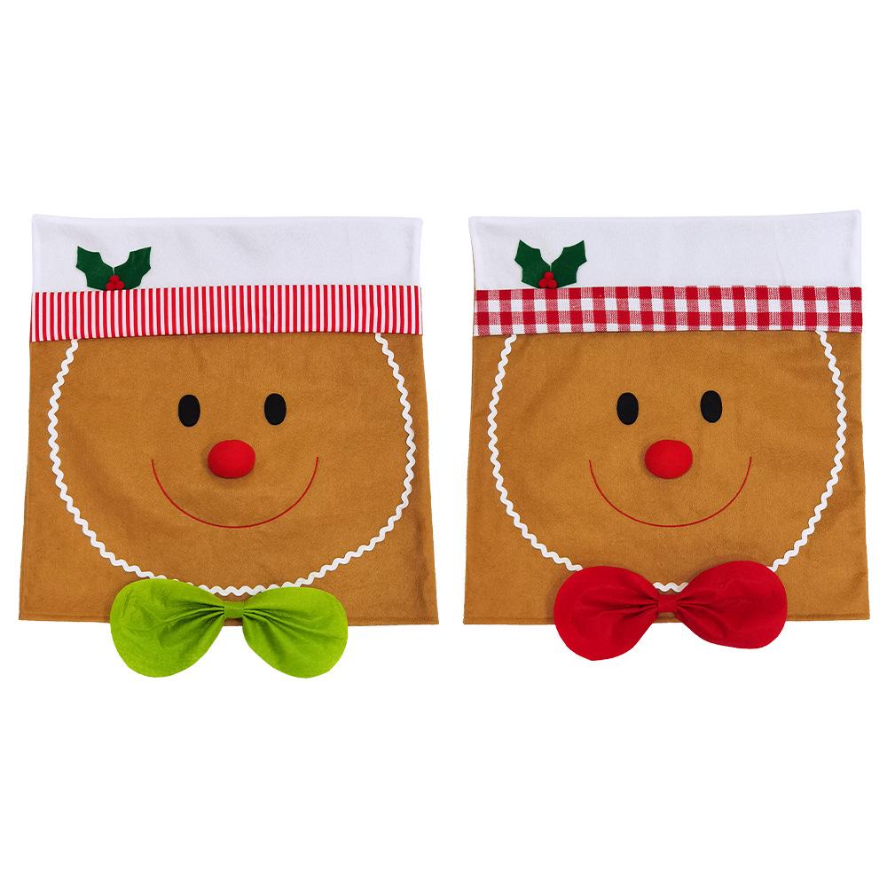 Christmas Gingerbread Man Chair Back Cover Decoration
