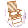 VidaXL Chaises de jardin lot de 2 et coussins noir Bois de teck massif 3062383