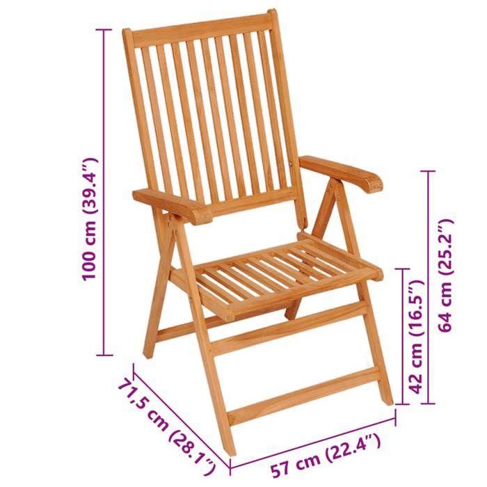 VidaXL Chaises de jardin lot de 2 et coussins noir Bois de teck massif 3062383
