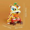 Micro Block Building Set Traditional Chinese Lion Dance 3D Model Miniature Cultural Display Construction Toy Chinese New Year