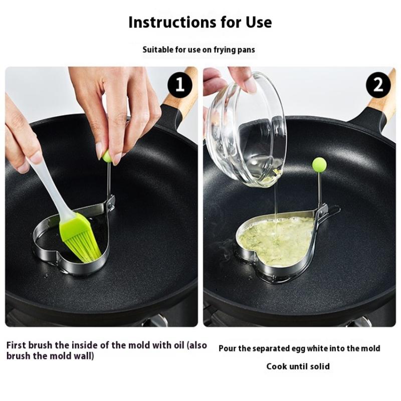 5 szt. Pierścieni do jajek ze stali nierdzewnej z uchwytem, Okrągła nieprzywierająca forma do naleśników i omletów na patelnię, Kształt do jajek do kuchni domowej