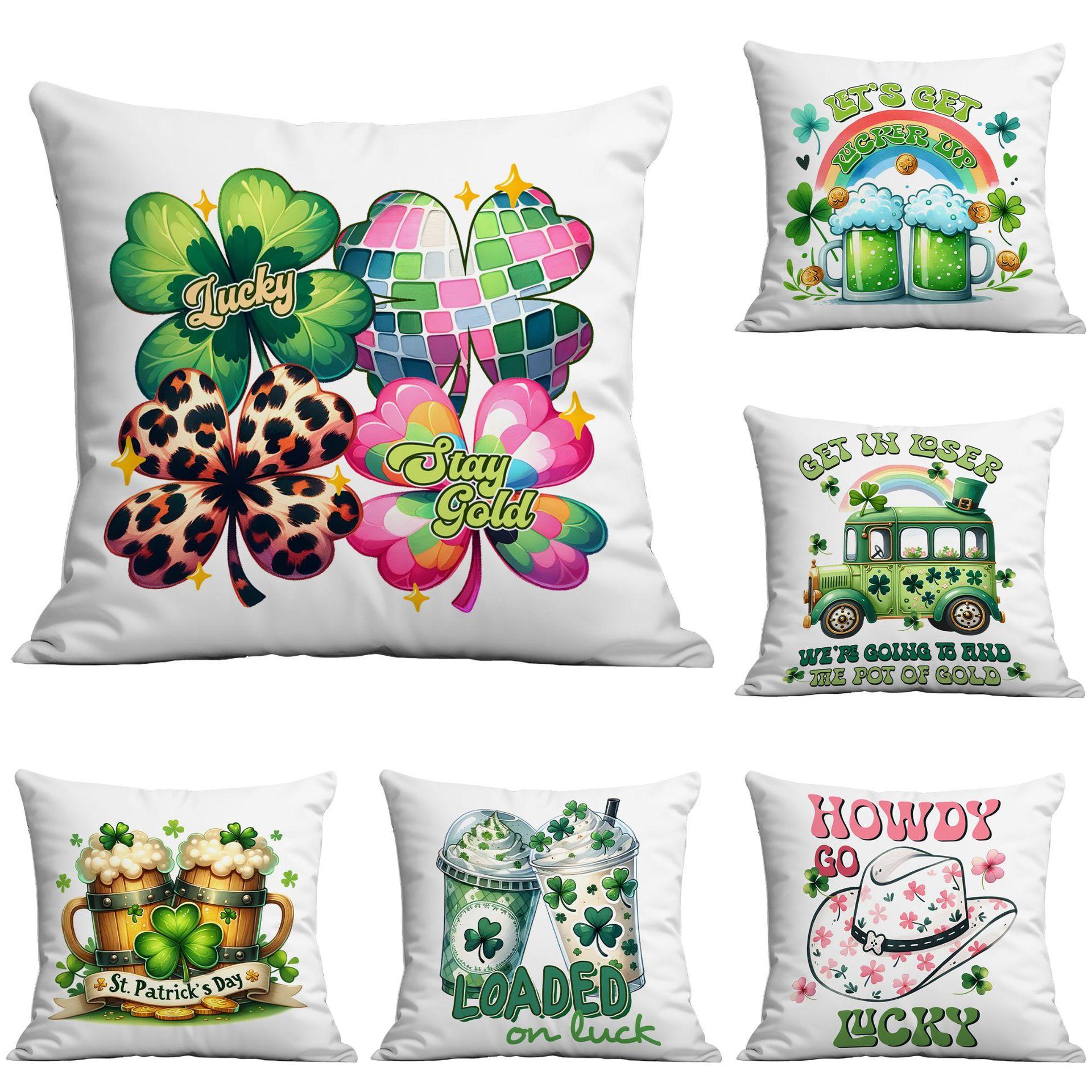 

St. Patrick s Ireland Festival Lucky Grass Pillowcase Home Cushion Pillowcase 45 * 45Cm