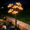 LED Solar Flower Lights Outdoor Waterproof Garden DIY Firework Decor Path Stake Solar Lamp for Street Walk Patio