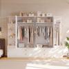 Wardrobe, 6-door wardrobe, White, 270 x 45 x 200 cm, hinged-door with 4 clothes rails, 4 drawers and lots of storage space, modern design