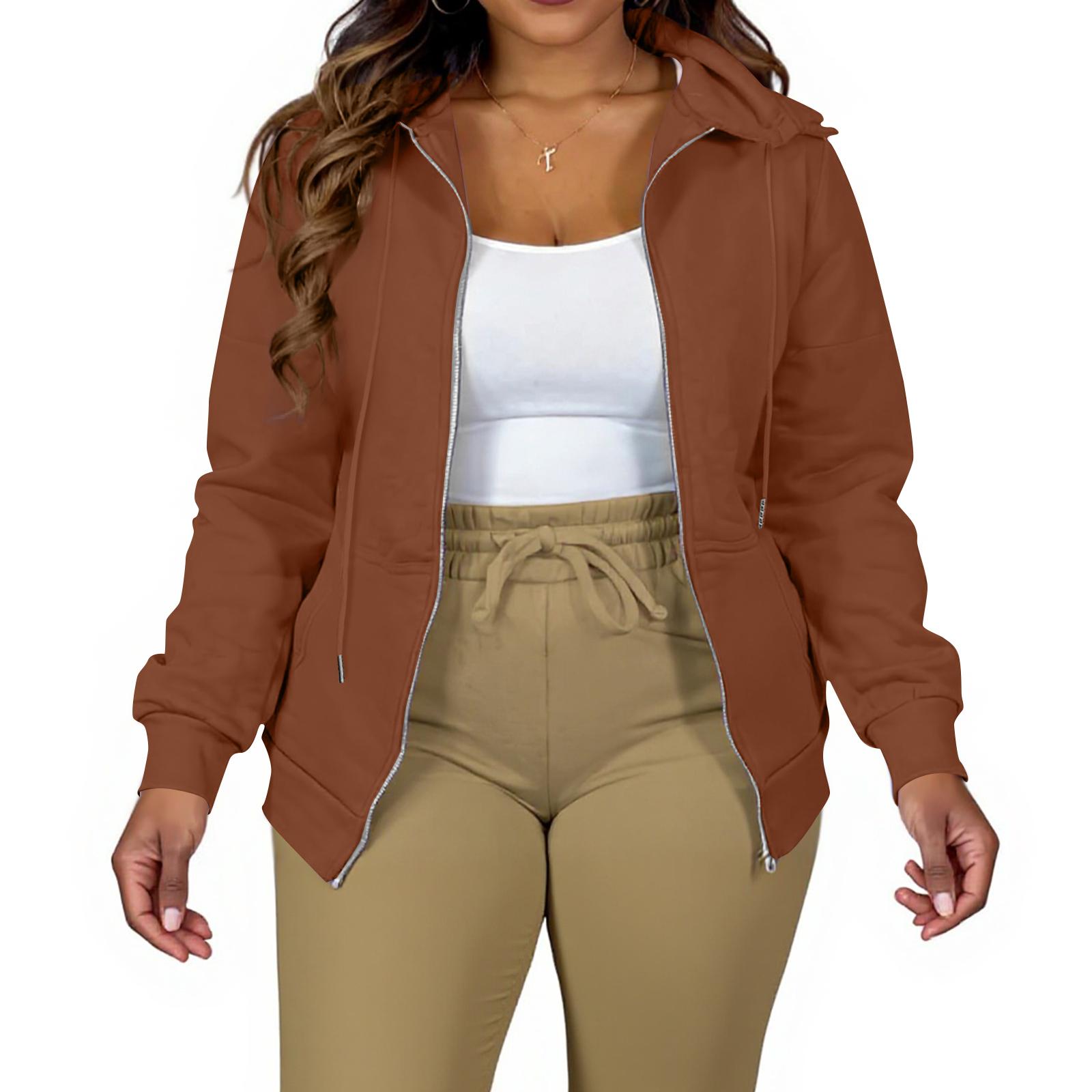 Women s Fashion Casual Plus Size Hooded Long-Sleeve Jacket XXXXL