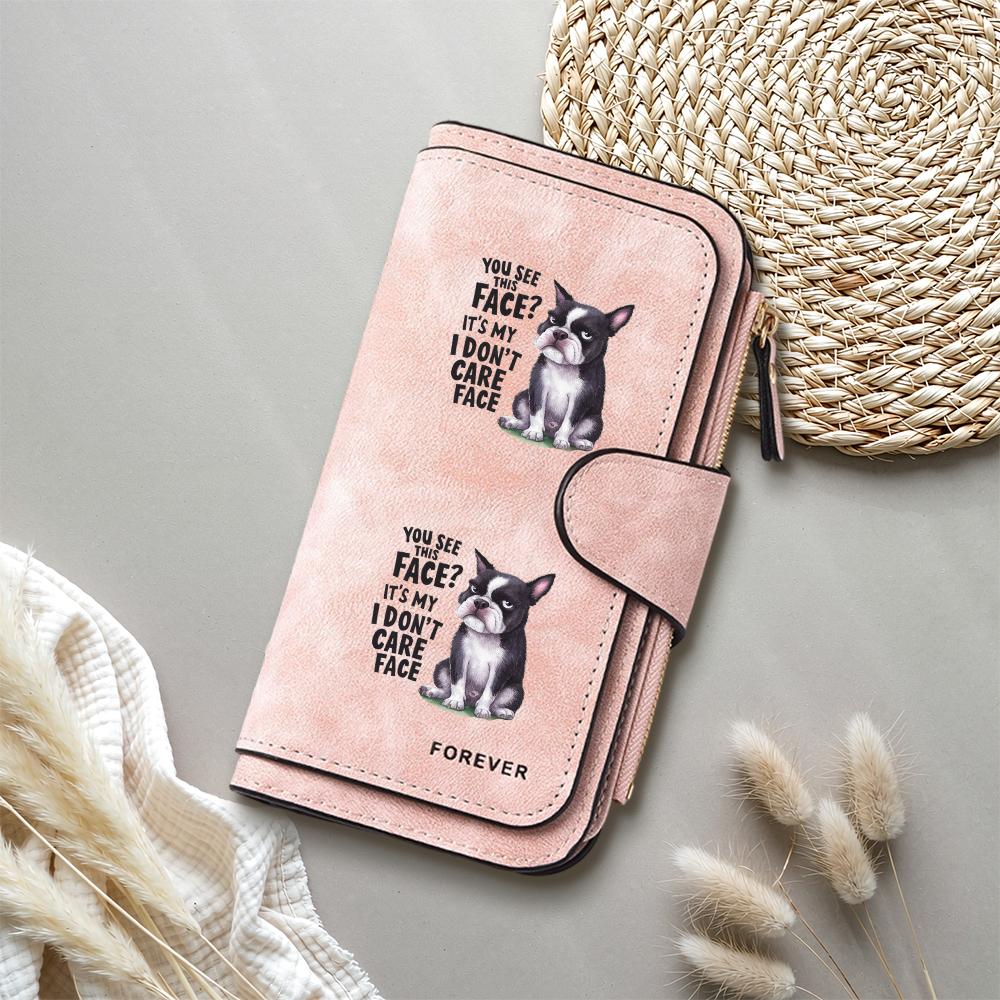 Cute French Bulldog Pattern Women Long Wallet Large Capacity Multi Slot Purse