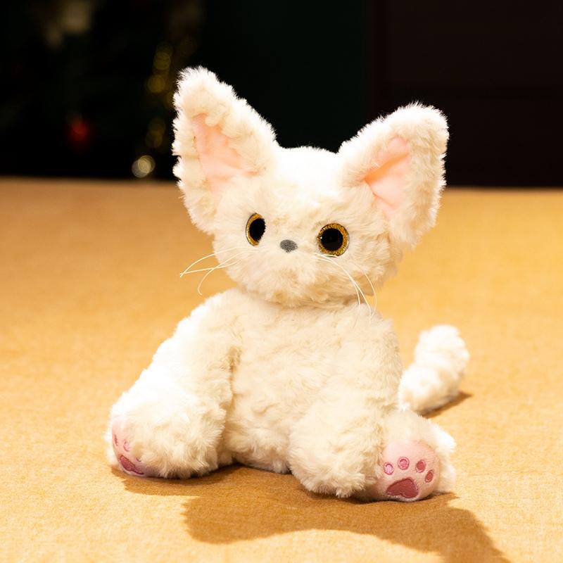 Kawaii White Devon Cat Plush Toy Soft Stuffed Animal Accompany Sleep Toy Soft Cartoon Hugging Toys Home Decor Kids Birthday Gift